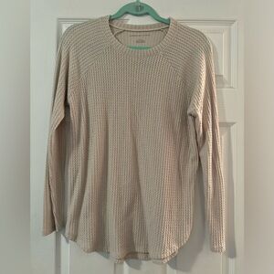 American Eagle Outfitters Cream Waffle Knit Top